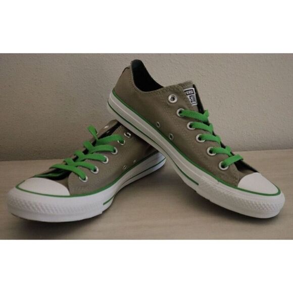 Converse 142389C Men's 8 Women's 10 Gray/Green Low Top Chuck Taylor Sneakers - Picture 8 of 9